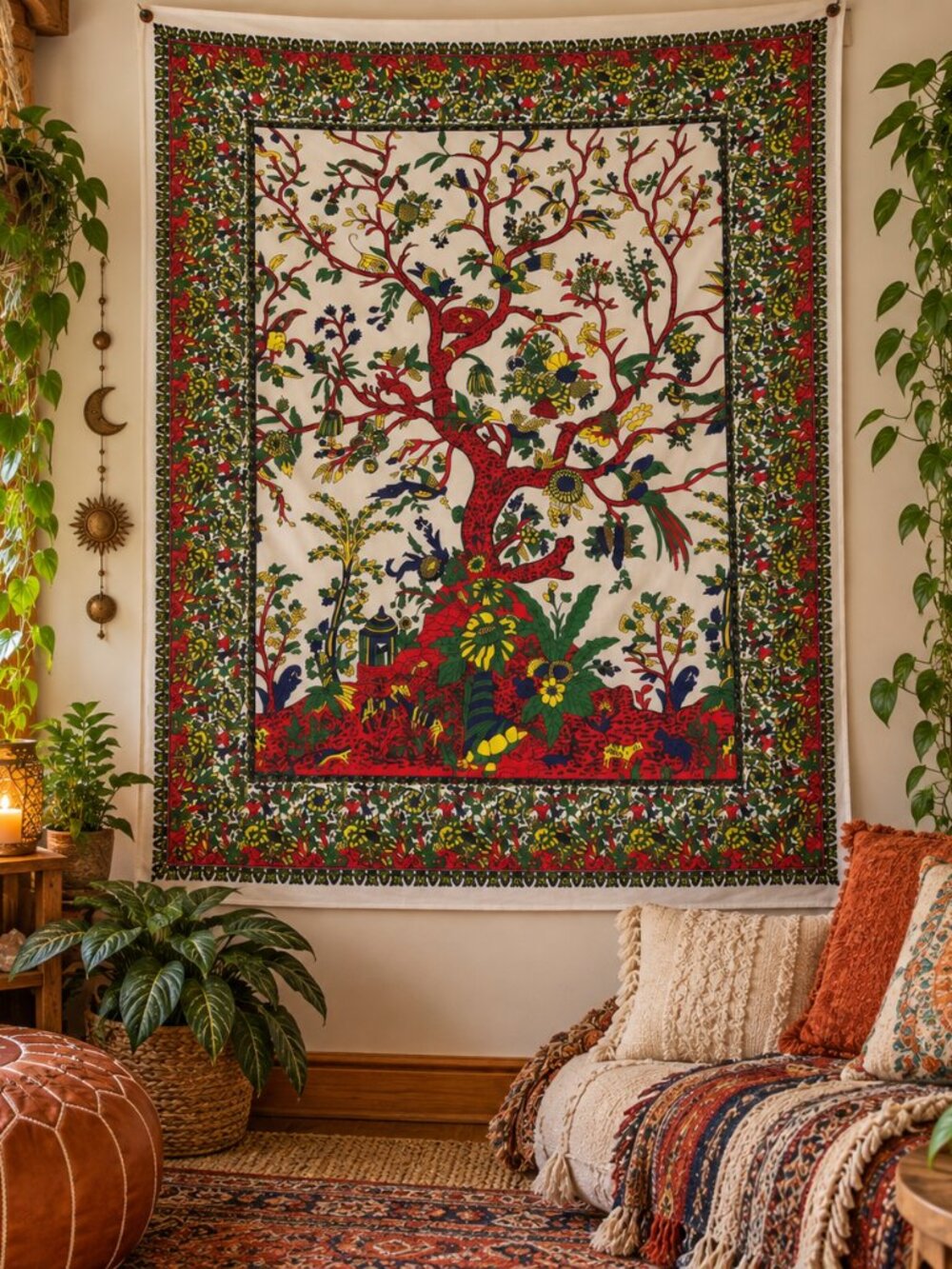 NWT Cotton Tree of Life Tapestry